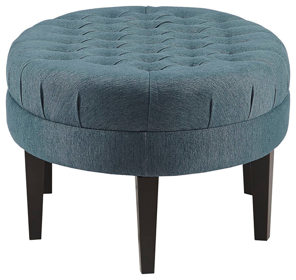 Madison Park Martin Surfboard Tufted Ottoman, Blue