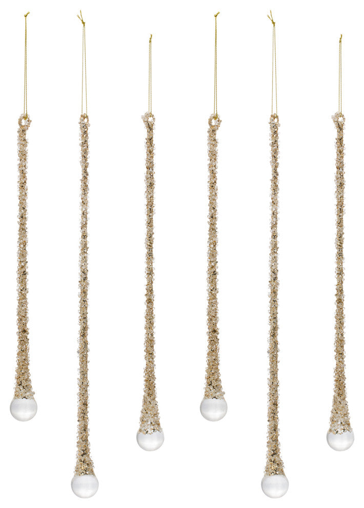 Glass Icicle Ornament, 6-Piece Set