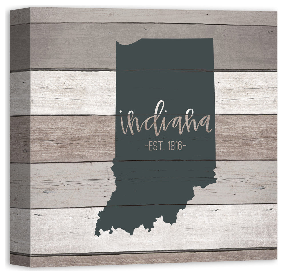 Indiana Established 16x16 Canvas Wall Art
