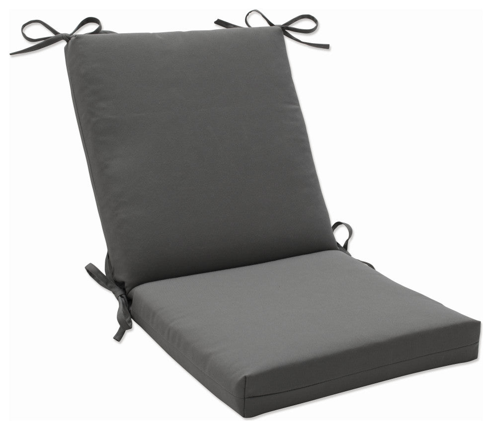 Fortress Canvas Squared Corners Chair Cushion, Charcoal
