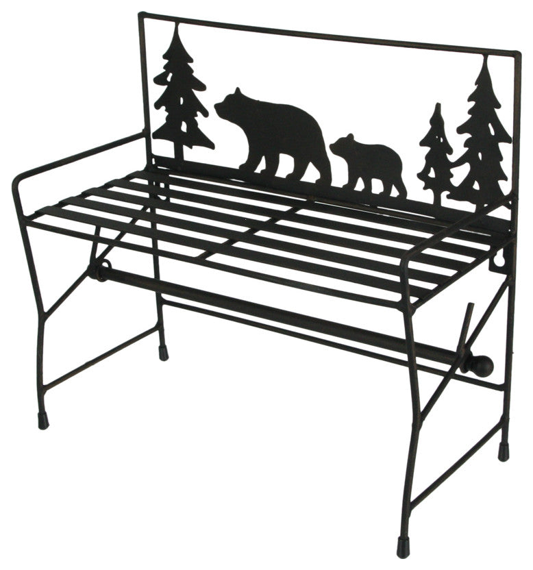 Metal Bear Wall Hanging Kitchen Paper Towel Rack Cabin Bench Accessories Holder
