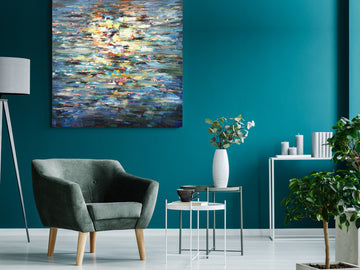 "Abstract Water Reflection" Oil Paintingï¼Œmodern impressionist art