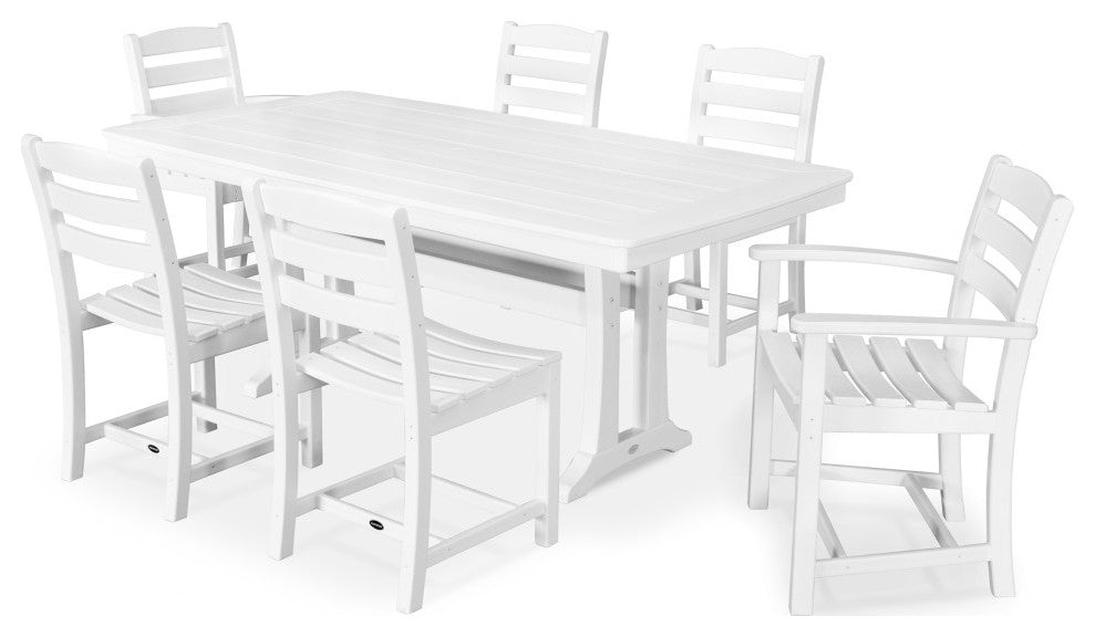 POLYWOOD 7-Piece La Casa Dining Set, White
