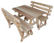 Cedar Picnic Table with 2 Backed Benches, Unfinished, 4 Foot