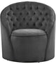 Alessio Velvet Upholstered Accent Chair, Gray