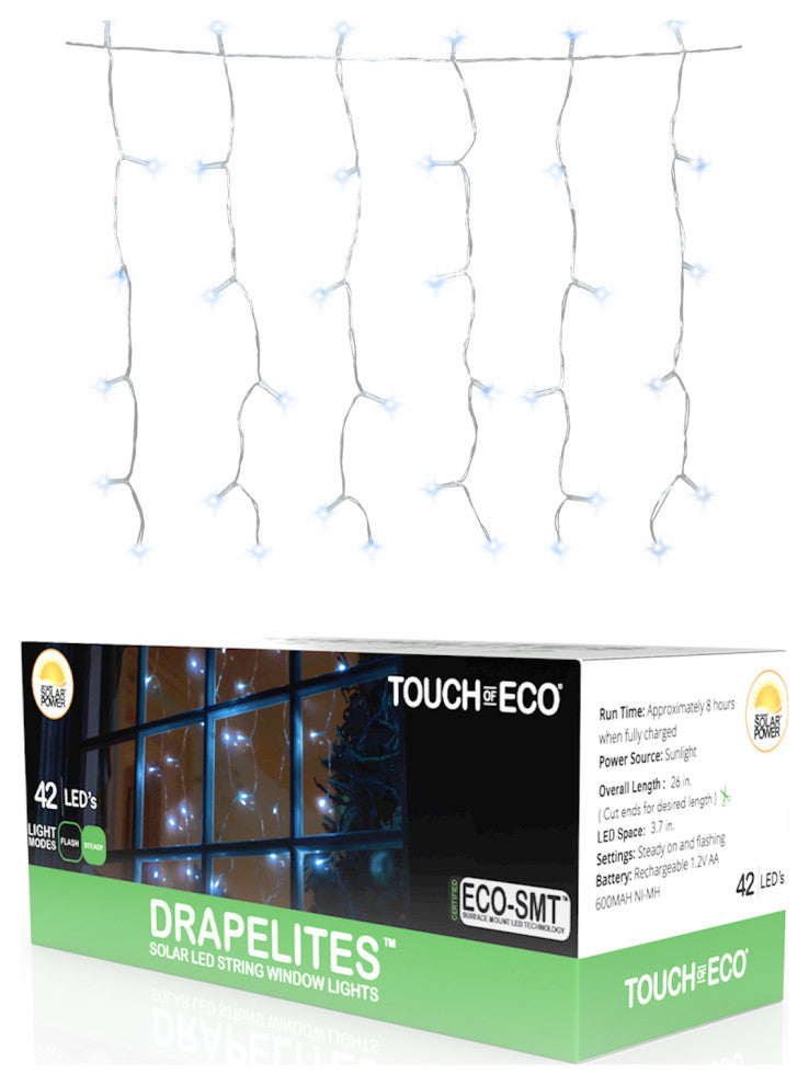Solar Window Drapelites 42 LED Indoor String Lights