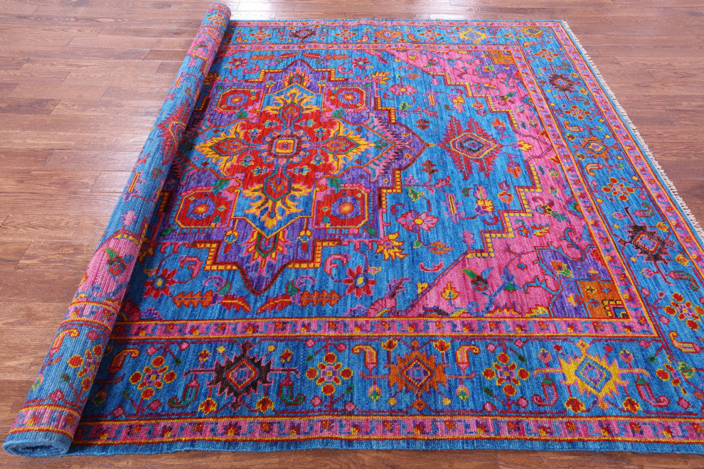 8' 1" X 10' 1" Heriz Serapi Hand-Knotted Wool Rug - Q13702