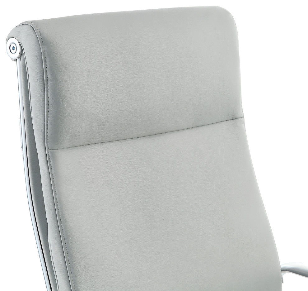 High Back Manager's Office Chair With Dillon Steel Fabric and Chrome Base