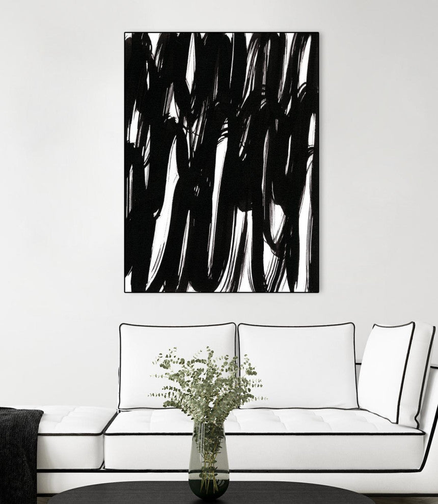 "Ink Scribble I" Framed Canvas by Giant Art 18"x24"