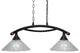 Bow 2 Light Island Light Black Copper Finish, 12" Italian Bubble Glass