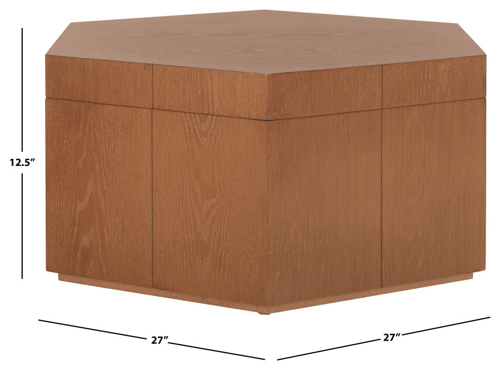 Safavieh Rafaela Hexagon Coffee Table, Natural Brown, Natural Brown
