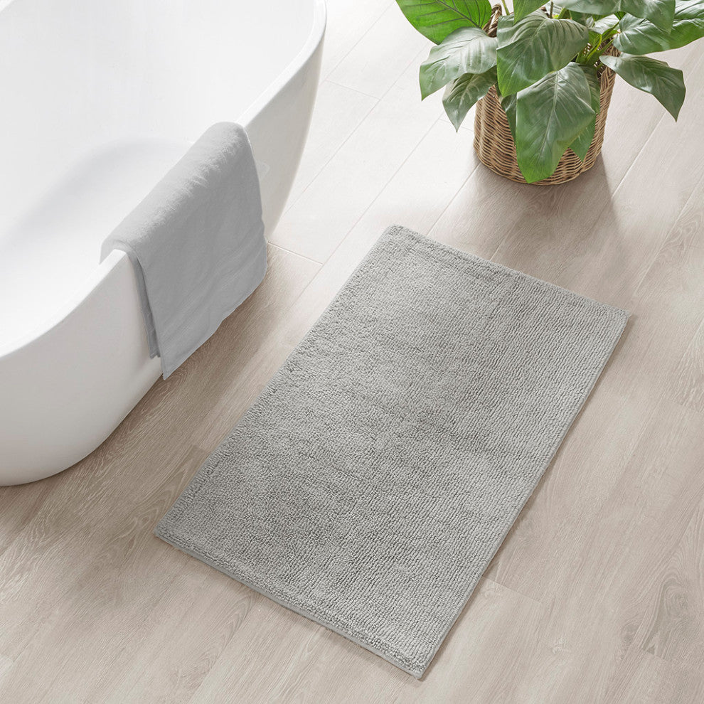 Beautyrest Plume Luxury Feather Touch Reversible Bath Rug, Grey