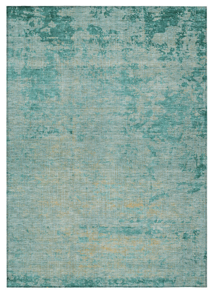 Machine Washable Indoor/Outdoor Chantille ACN1901 Teal 8' x 10' Rug