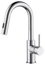 Luxe Single Handle Pull Down Kitchen & Bar Faucet, Chrome