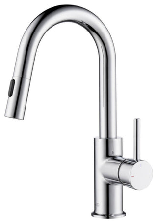 Luxe Single Handle Pull Down Kitchen & Bar Faucet, Chrome