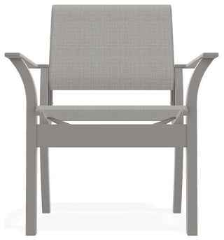 Leeward Sling Stackable Outdoor Dining Chair, Deacon/Warm Gray
