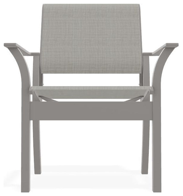 Leeward Sling Stackable Outdoor Dining Chair, Deacon/Warm Gray