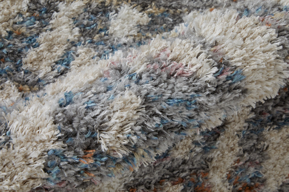 Weave & Wander Caide Contemporary Gray/Cream Rug, 2'6"x8" Runner