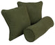 Double-Corded Solid Microsuede Throw Pillows, Set of 3, Hunter Green