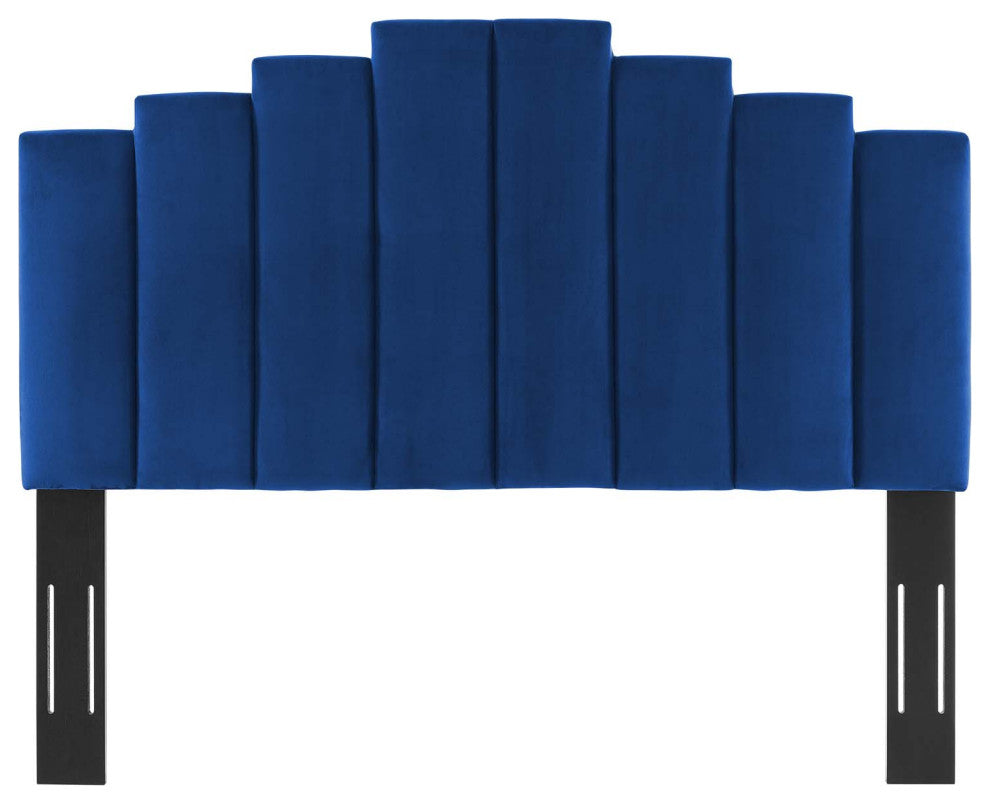 Headboard, Twin Size, Velvet, Blue Navy, Modern Contemporary, Bedroom Master