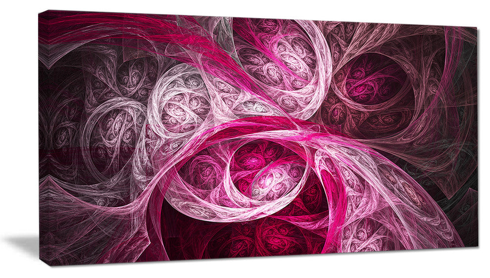 Mystic Pink Fractal, Abstract Wall Art Canvas, 40x20