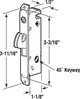 Prime-Line E 2014 Sliding Door Mortise Lock, Round Face, 45 Degree Keyway