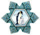 Hand Painted Scenic Ornament Penguin Snowflake