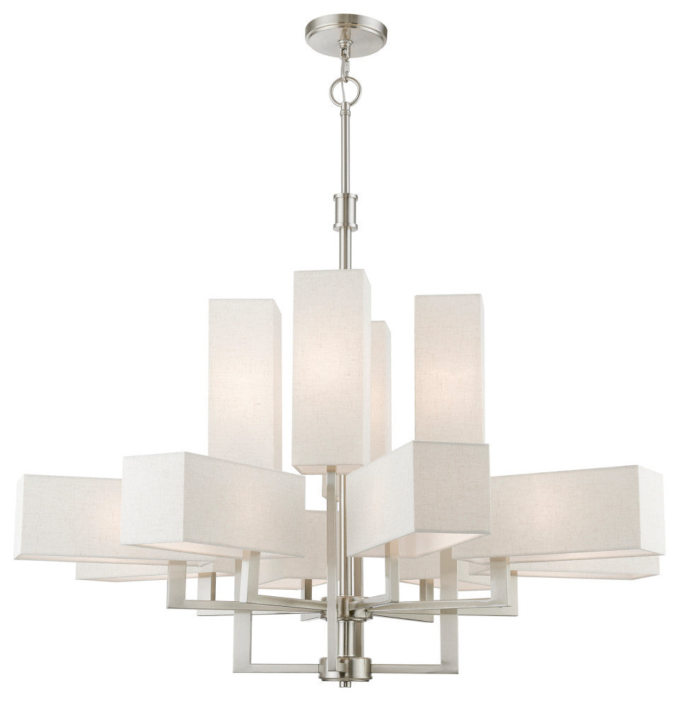 Rubix 12 Light Brushed Nickel Extra Large Foyer Chandelier