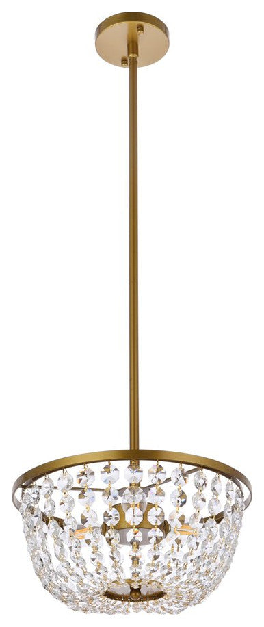 Elegant Lighting Gianna 3-Light Pendant Brass