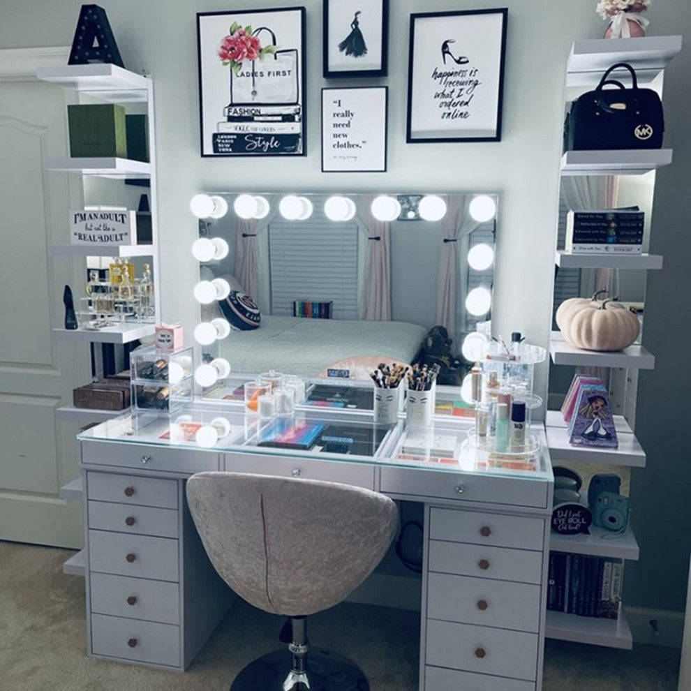 SlayStation Natalie Mirrored Column, White