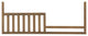 Westfield 55"W Wood Toddler Guard Rail, Harvest Brown