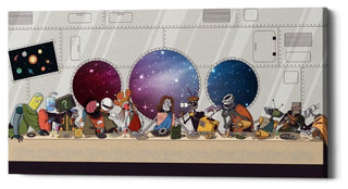 Epic Graffiti 'The Robot's Last Supper' Giclee Canvas Wall Art, 24"x12"