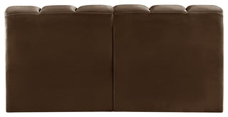 Arc Velvet Upholstered 2-Pc. Modular Sofa, Brown