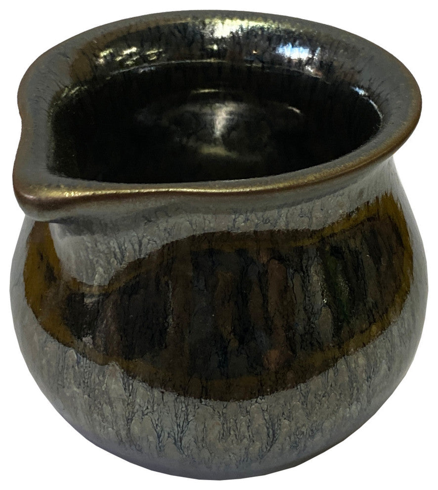 Chinese Handmade Jianye Clay Silver Black Glaze Decor Teacup Display Hws2519