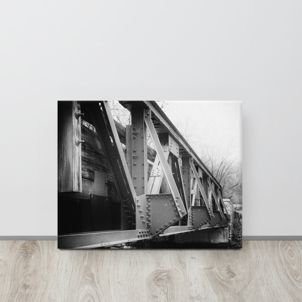 White Clay Creek Bridge Landscape Photo Canvas Wall Art Print, 16" X 20"