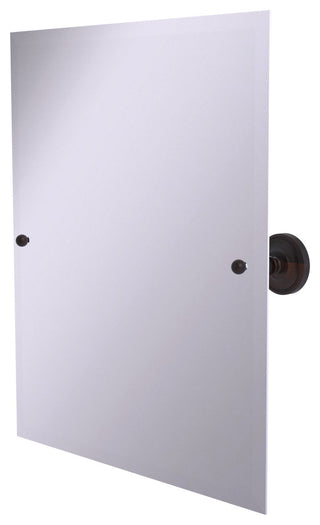 Frameless Rectangular Beveled Edge Tilt Mirror, Venetian Bronze