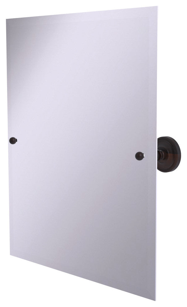 Frameless Rectangular Beveled Edge Tilt Mirror, Venetian Bronze