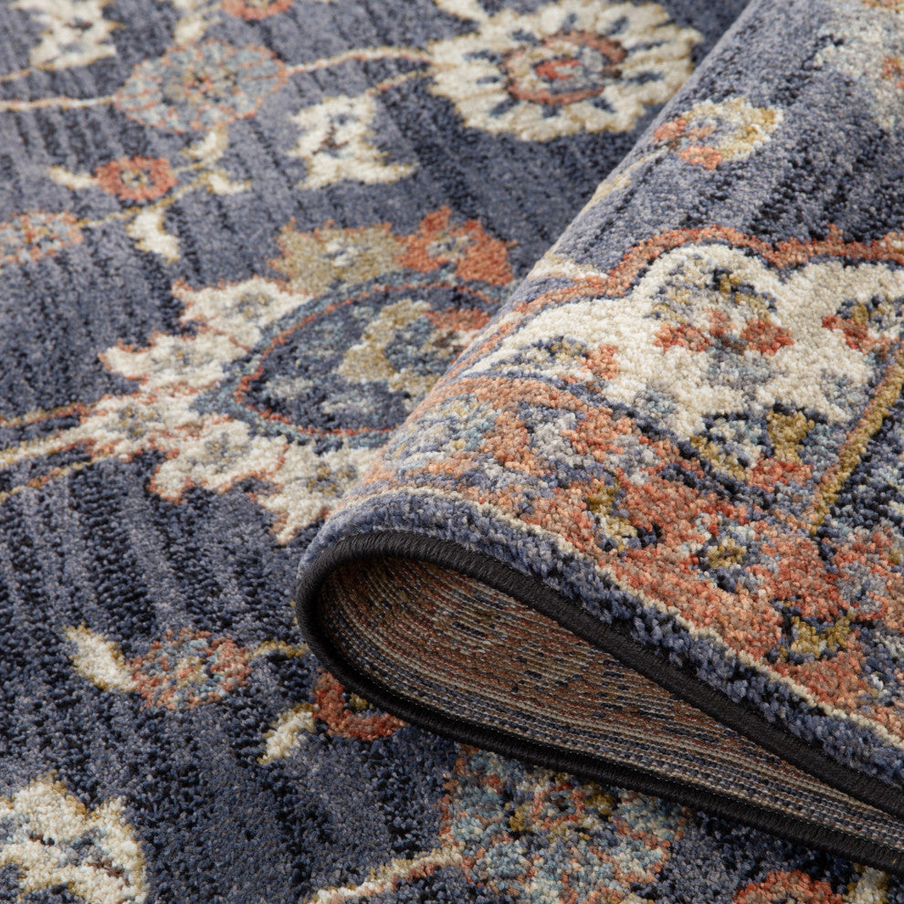 Jordan Bea Power-Loomed Polypropylene Area Rug, Navy Blue, 7'10"x10'2"