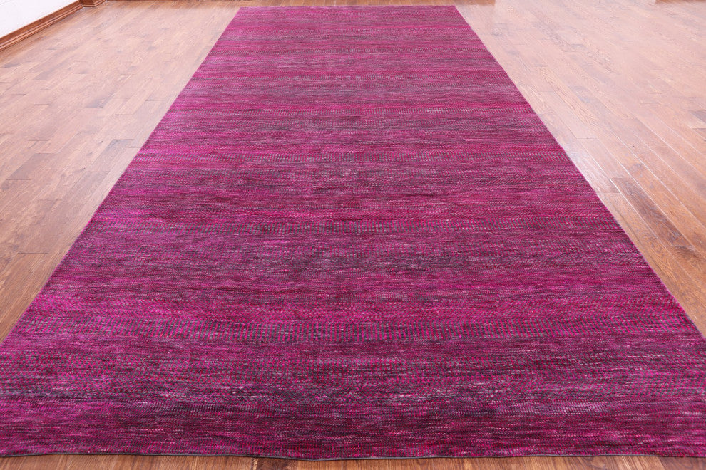 Hand-Knotted Super Savannah Gabbeh Wool and Silk Rug 8' 0" X 16' 3" Q6071