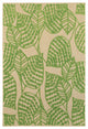 HomeRoots 7' x 10' Sand and Lime Green Leaves Indoor Outdoor Area Rug