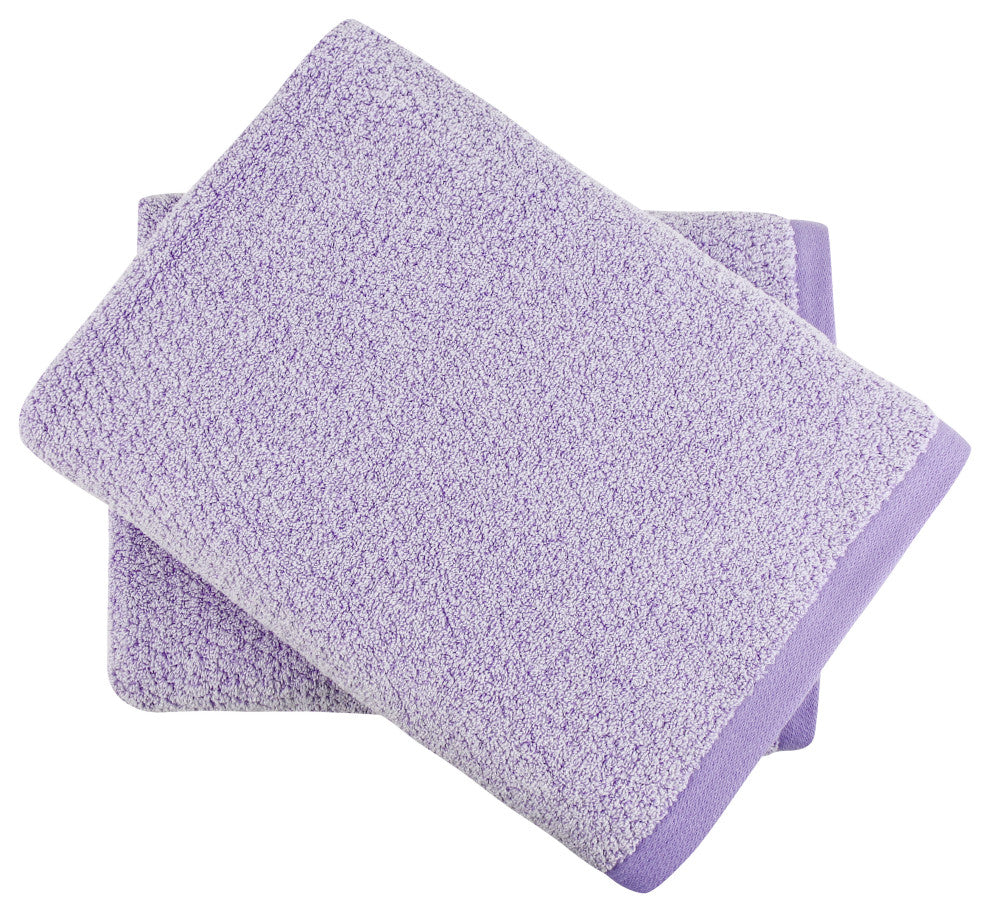 Everplush Quick Dry Diamond Jacquard Bath Towel, Set of 2, Lavender