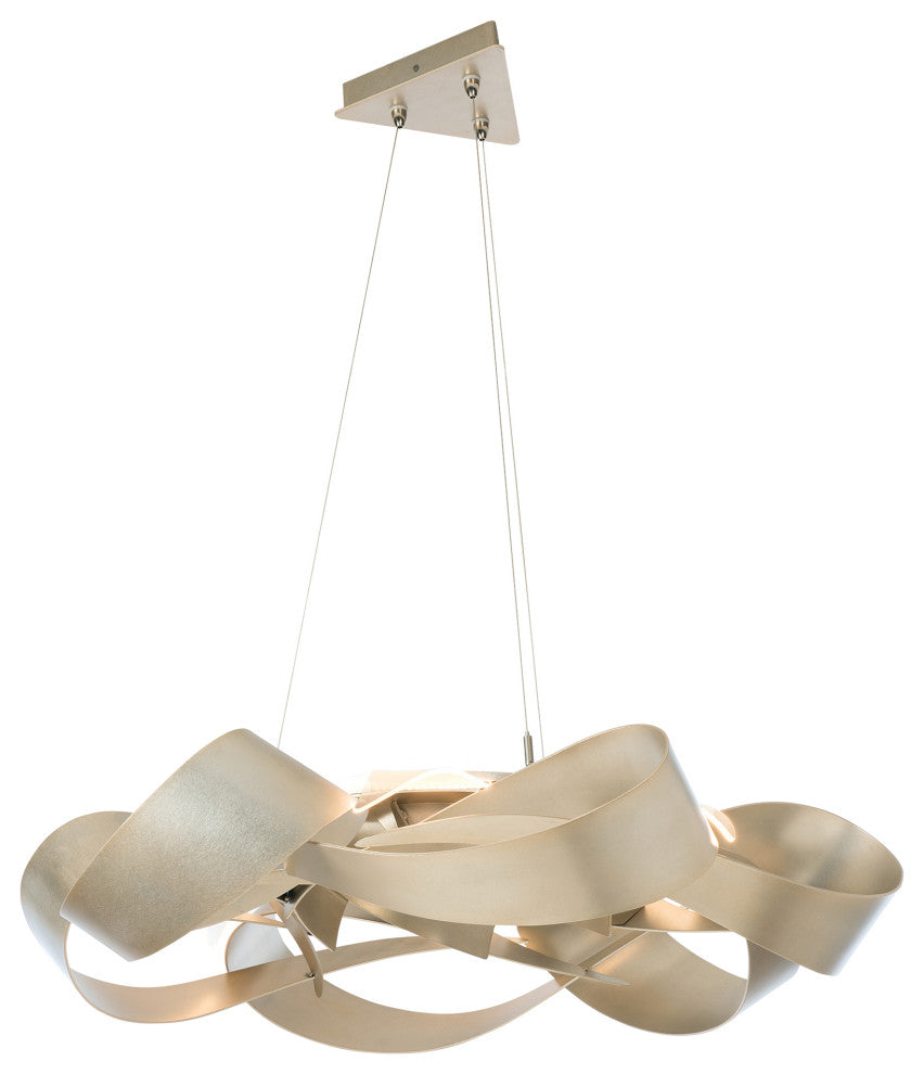 Flux Large LED Pendant, Soft Gold Finish, Standard Overall Height