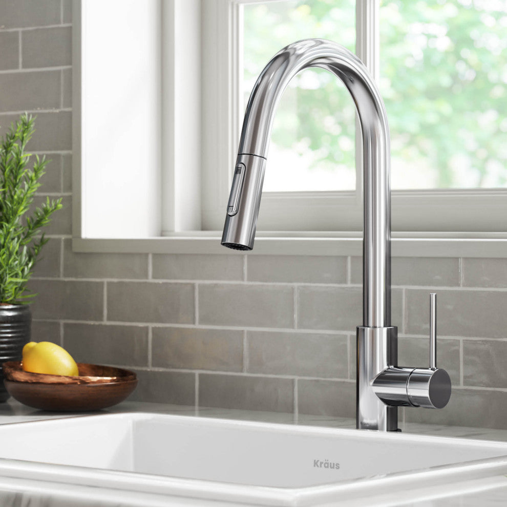 Oletto Pull-Down 1-Hole Kitchen Faucet, Chrome, Model Kpf-3104ch