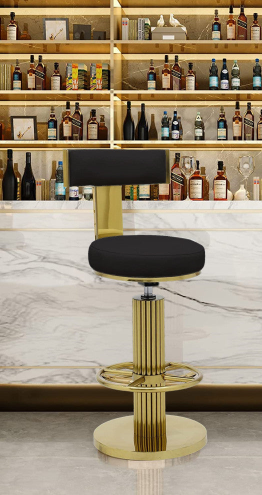 Infinity Luxury Bar Stool, Black, Swivel and Lift