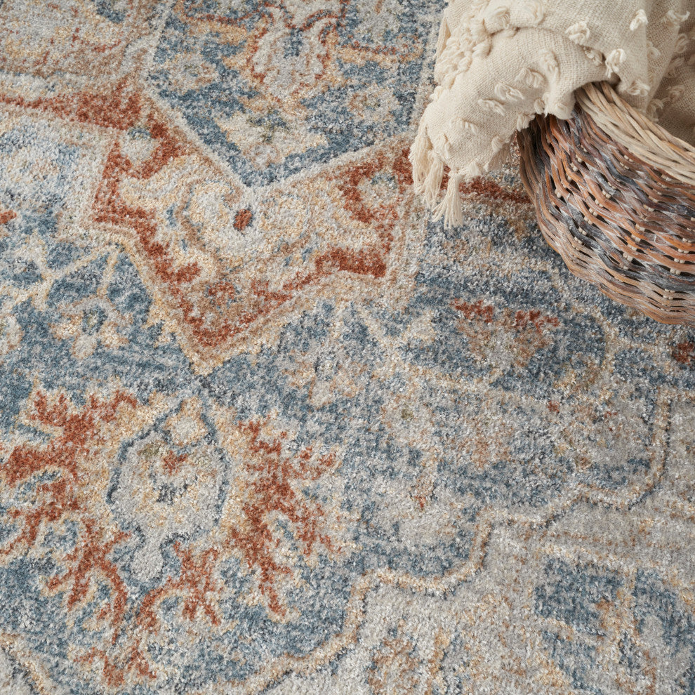 Nourison Astra Machine Washable 8' x 10' Denim Multicolor   Area Rug