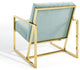 Tufted Armchair Accent Chair, Velvet, Blue, Modern, Living Lounge Hospitality