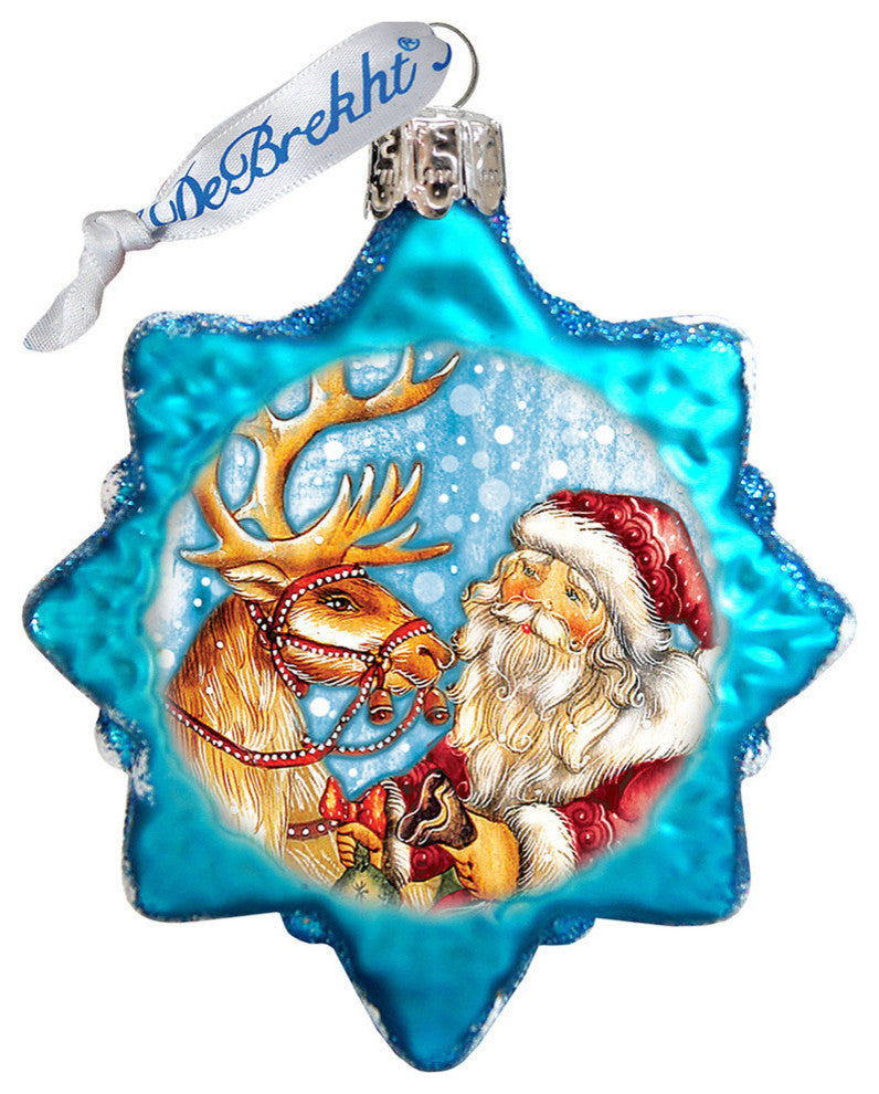 Reindeer Santa Ornament