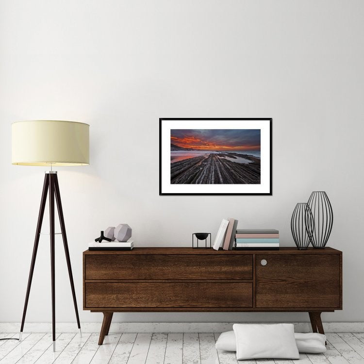 "Highway To Hell" Framed Digital Print by Mikel Lastra, 38"x26"