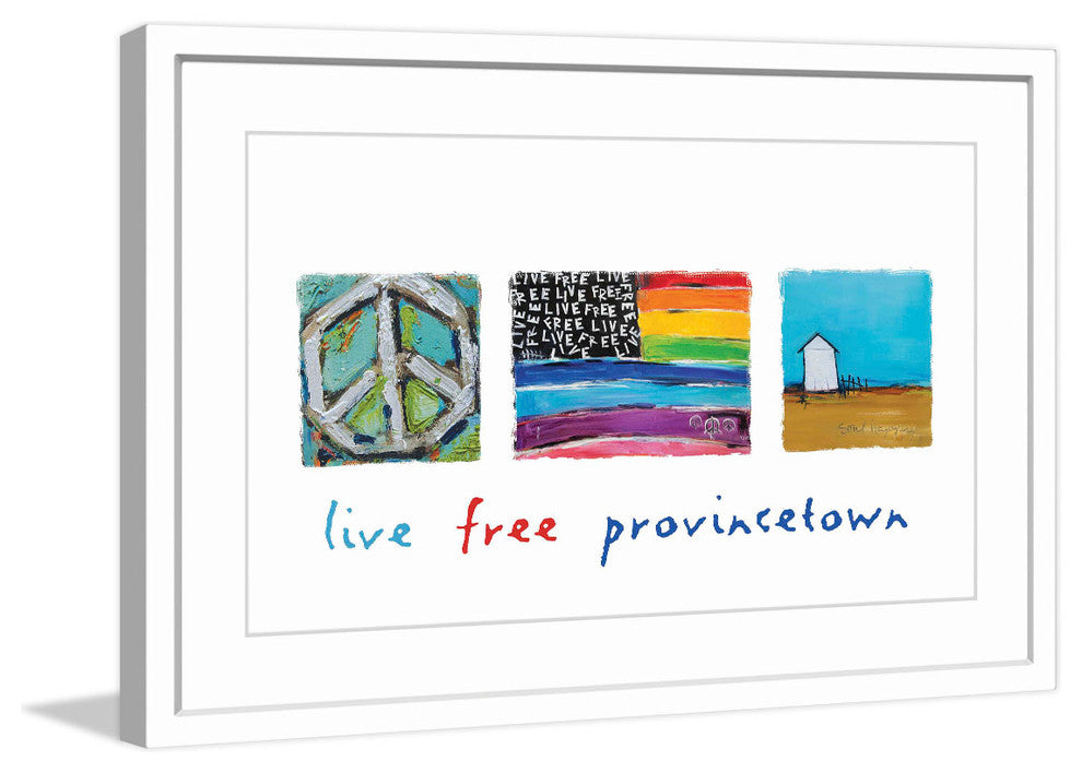 "Live Free Provincetown" Painting Print in Frame by Tori Campisi
