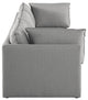 Mackenzie Linen Textured Fabric Upholstered 3-Piece Modular Sofa, Grey